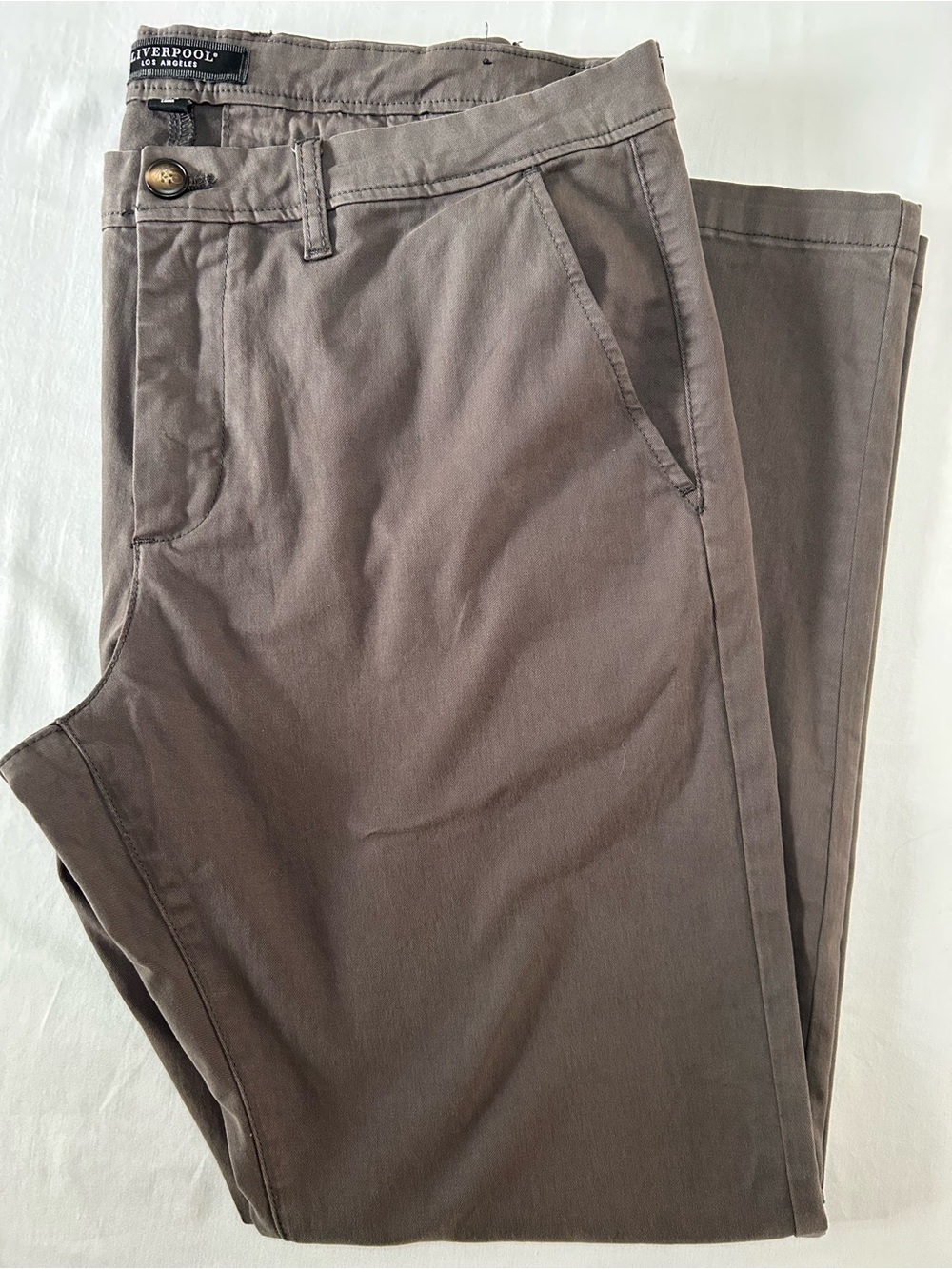 Liverpool Men's Taupe/Brown Slim Chinos